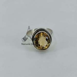 Bague en Citrine Jaune Naturelle pour Femme, Faite à la Main en Argent Sterling, Coupe Ovale, Pierre de Naissance de Novembre, Cadeau Bijou pour Elle - Product Image 6