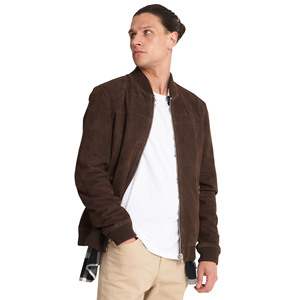 <b>Men's</b> Fashion Leather <b>Jacket</b> Long Sleeve Stand Collar Solid Color with Zipper Casual Coat for Spring Autumn - Product Image 2