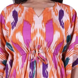 Caftan 100% coton de luxe vêtements de villégiature Sexy fait à la main imprimé papillon caftan longueur au genou respirant Maxi court caftans OEM - Product Image 4