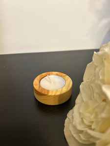 Porte-bougie en bois artisanal de luxe avec finition en bois poli, plusieurs types de bois pour la décoration de Noël, centre de table - Product Image 2