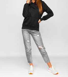 Sudaderas con capucha de forro polar extragrandes para mujer al por mayor, lisas de color sólido, estilo casual holgado, ropa de calle, tops con capucha, novedad 2026 - Product Image 3