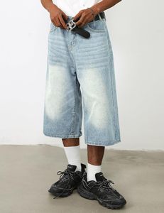 กางเกงยีนส์ทรงหลวมสำหรับผู้ชาย, กางเกงยีนส์ขาสั้นผ้าฝ้าย100% ทรงหลวมซักเบา Y2K ลำลองสไตล์ฮิปฮอปสำหรับฤดูใบไม้ผลิ - Product Image 4