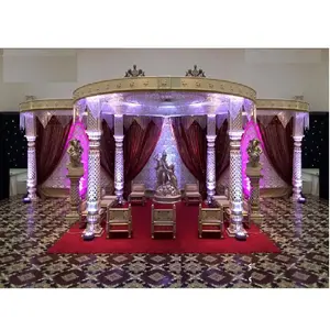 Mandalas de boda de India real, decoración de interior de FRP hermoso Reino Unido, pilares Jali de bajo precio, Mandap de Evento de boda