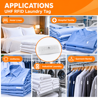 Étiquette RFID UHF pour blanchisserie, 200+ cycles de lavage industriels, UCODE9 EPC Gen2 ISO18000-6C, étiquette textile RFID