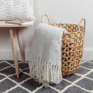 Panier moyen en jacinthe d'eau avec poignées - Product Image 1