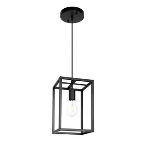 Lustre Estilo Vintage LED Teto Pingente Lustre Luz Preto Revestido Para Casa Decoração De Sala De Estar Uso A Preço De Atacado