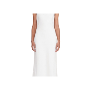 Abito da sera Staud Shannon bianco XL con catena decorativa, silhouette a tubino, vita naturale, lunghezza al pavimento, stile XS - Product Image 2