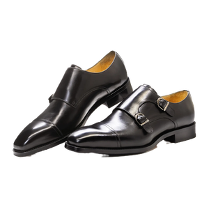 In pelle Casual stile italiano di alta qualità per gli uomini Monk cinturino mocassino fatto a mano - Product Image 1