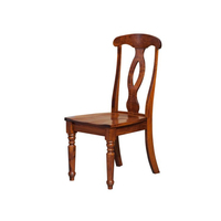 Chaise de salle à manger en bois massif de style colonial traditionnel avec sculpture sur gland Design Farmhouse Oak Kitchen Side Chair Prix bon marché