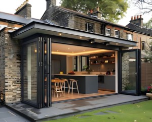 Precio de fábrica, puerta plegable de aluminio multipanel, ahorro de energía, respetuoso con el medio ambiente, sostenible para proyectos comerciales de villas exteriores - Product Image 6