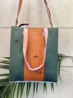 Tas bahu selempang kulit asli daur ulang desainer baru tas tangan kapasitas besar mewah kulit warna-warni Barat untuk wanita