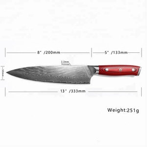 Couteau de chef de cuisine professionnel damas japonais à lame tranchante fixe d'usine de coutellerie OEM ODM personnalisé en gros pour usage en cuisine - Product Image 4