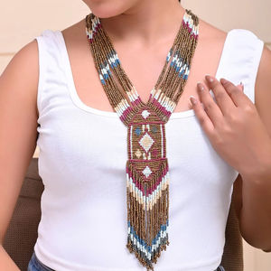 Natural Multi Precious Ruby Emerald Sapphire Stone <b>Beaded</b> Necklace Latest Trends Fashion Design Wholesale Factory Women Jewelry - Product Image 1