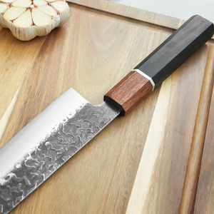 Cuchillo Santoku Profesional de 7/8 Pulgadas, Forjado a Mano en Acero 5Cr15, Juego de Cuchillos de Cocina con Mango de Madera - Product Image 3