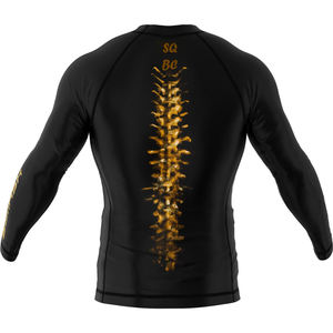 Protector Rash personalizado con estampado negro, protector Rashguards que absorbe la humedad, protector Rash sublimado de tela Spandex - Product Image 1