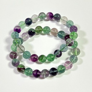 La última pulsera clásica de cuentas de fluorita de 8mm y 10mm, joyería de piedra preciosa de cristal colorido para uso diario y de aniversario - Product Image 2