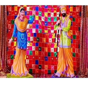 รูปปั้น punjabi FRP hangra สำหรับโรงแรมและ havelis แคนาดา jaggo ตกแต่งกลางคืนด้วยรูปปั้น punjabi virsa ไฟเบอร์รูปปั้น - Product Image 1