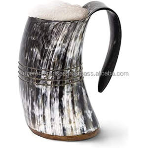 Tasse en corne rugueuse, meilleur décor d'intérieur, conception de matériau Unique avec couleur naturelle, tasse à boire hautement conçue - Product Image 4