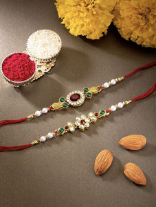 รักฮีแบบดั้งเดิมที่สวยงามสำหรับเทศกาลรักชาบันดานในอินเดีย รักฮีดีไซน์เนอร์ สร้อยข้อมือด้ายแบบชาติพันธุ์ - Product Image 2