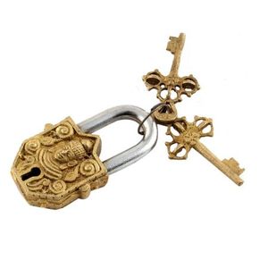 Serrure en fer à l'aspect antique Design unique Serrures anciennes de meilleure qualité Cadenas en fer et clés Serrure de style vintage en état de fonctionnement - Product Image 2