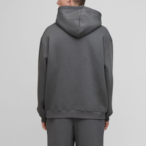 Sweat-shirt pour homme en molleton 100% coton, surdimensionné, à fermeture éclair, épaules tombantes, respirant, avec logo brodé personnalisé OEM/ODM - Product Image 3