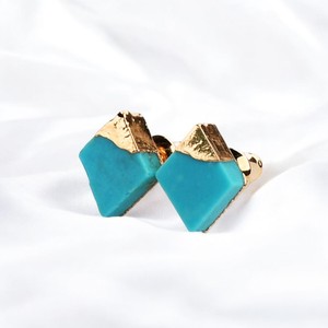 Gold Electroplated <b>Turquoise</b> Moissanite Diamond Shape <b>Stud</b> <b>Earrings</b>-925 Sterling Silver 10mm Trendy Christian Women's <b>Earrings</b> - Product Image 1