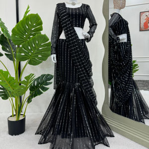 Signature Prêt à Porter Spandex Lehenga Saree Curated Vêtements Ethniques Contemporains pour les Boutiques Haut de Gamme en Gros et Pas Cher - Product Image 1