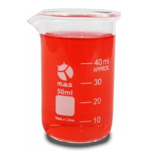 Bécher en verre borosilicate de forme haute de 50 ml - Product Image 1