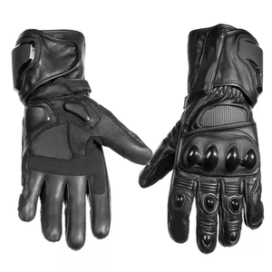 Guantes de moto de cuero para nudillos duros Guantes de moto de estilo guantelete de longitud completa Guantes de moto de cuero para carreras de autos - Product Image 4