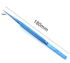 Pinzas de Punta de Anillo de Titanio de Alta Calidad de 18 cm, Instrumentos de Microcirugía Ocular, Pinzas de Oftalmología de Punta de Anillo de Orificio Fino - Product Image 1