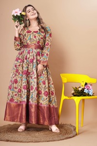 Dernière Collection de Vêtements Ethniques Vente à Chaud Robe en Coton Doux avec Tissage en Cuivre Travail Fournisseur et Exportateur Indien - Product Image 4