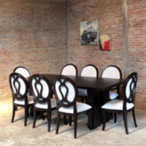 Vente d'usine : Ensemble table et chaises de restaurant, ensemble de salle à manger en bois massif pour jardin, cour et extérieur, table rectangulaire - Product Image 3