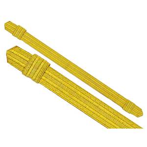 Cordon de casque cérémonial en tresse métallique dorée, revêtement macramé, personnalisable pour vêtements - Product Image 3