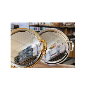 Silver and Gold Dessert Display Food Serving <b>Tray</b> <b>Large</b> Size Table Decorative Dessert <b>Tray</b> in Trending Design - Product Image 3