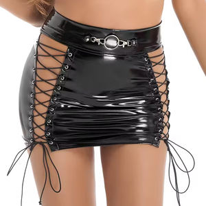 Women's Sexy Modest Vintage Summer-Style Washed High-Quality <b>Mini</b> <b>Skirt</b> Strings Customization Club Wear Dancing Wear <b>Skirts</b> - Product Image 2