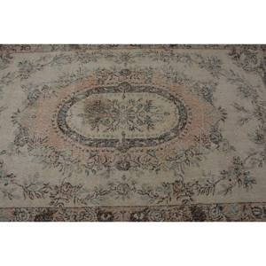 Classique Beige Marron Vintage Tapis Turc 5.3X8.8 ft Patchwork Laine Faux Lapin Fourrure Latex Couloir Rectangulaire pour Chevet - Product Image 5