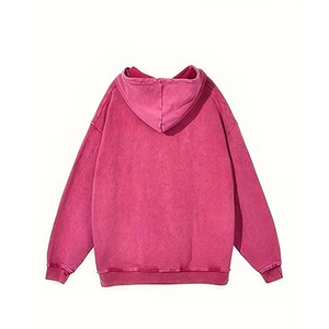 Sweat à capuche brodé de qualité supérieure pour homme, logo personnalisé brodé, 100% coton, épais, unisexe, surdimensionné, impression en relief - Product Image 2