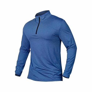 Men's Quick Dry Long Sleeve Quarter Zip <b>Athletic</b> Running Shirt - Product Image 5