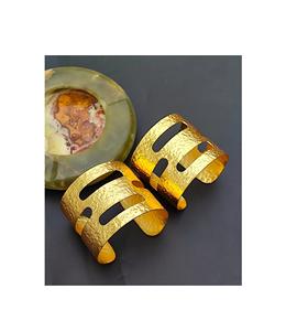 Brazalete Elegante de Latón, Anillo de Puño, Chapado en Oro, Joyería Hecha a Mano para Mujer, Uso Diario, Étnico, para Bodas, Duradero - Product Image 5