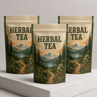 Sachets Doypack mats laminés personnalisés avec logo, résistants à l'humidité, de qualité alimentaire, pour thé aux herbes, lait et aliments pour animaux de compagnie - Vente en gros