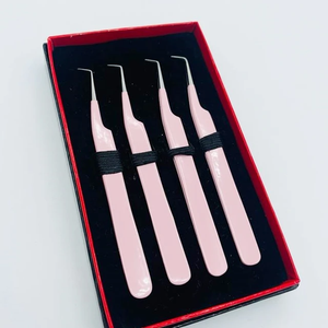 Pinzas Profesionales para Pestañas de Acero Inoxidable con Punta de Fibra, Antiestáticas, con Logotipo Personalizado, Delgadas, Rectas, de 45 Grados, para Volumen - Product Image 3