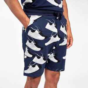 Ensemble t-shirt et short d'été deux pièces pour hommes, sport décontracté, manches courtes, polyester tricoté, imprimé avec motif en relief - Product Image 2