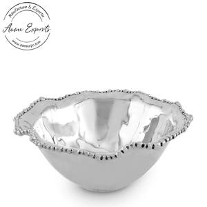 Bol décoratif en aluminium à bord ondulé avec verre fini, Design moderne, utilisé pour la décoration de Table de centre de Table - Product Image 1