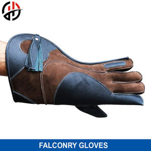 ถุงมือสำหรับเลี้ยงนกเหยี่ยวขายส่งแบบ OEM |   ถุงมือหนังวัวนุ่มสองชั้นสำหรับฝึกนกเหยี่ยวอินทรี - Product Image 2