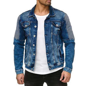 High Quality Custom Logo Men's Denim Jacket OME Casual Streetwear Riding <b>Coats</b> with Stand Collar for Daily Use Riding Adventures - Product Image 1