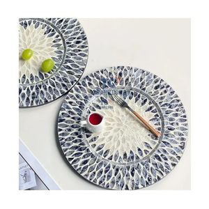 ถาดทรงกลมทำด้วยมือหลากสีทำด้วยมือถาดเปลือกหอยมุกสำหรับตกแต่งใหม่ - Product Image 6