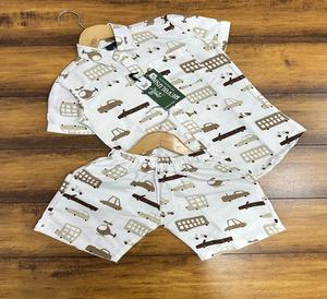 Lindo Impreso Boys Casual Outfit Algodón de secado rápido a juego superior e inferior - Product Image 1