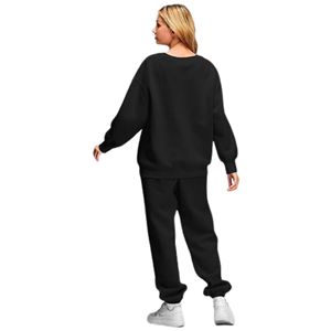 Conjuntos de prendas de vestir exteriores de 2 piezas de moda de otoño de alta calidad para mujer, sudadera transpirable de gran tamaño, pantalones de chándal holgados tejidos de invierno - Product Image 4