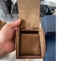 Caja de Reloj Marrón Original de Marca Genuina con Estuche de Viaje de Cuero, Caja Completa para Almacenamiento de Relojes, Material de Madera PU Cuadrada