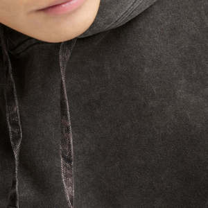 Sudadera con capucha lavada con ácido de invierno personalizada para hombre 100% algodón orgánico polar en blanco de alta calidad pulóver Vintage desteñido - Product Image 3